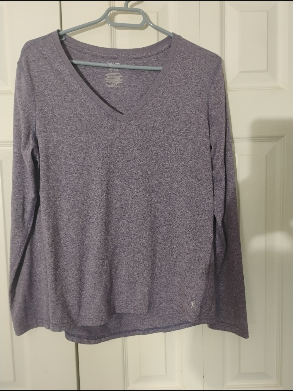 2/$11 Deal Danskin Now Heathered Lavender V-Neck Long Sleeve Top